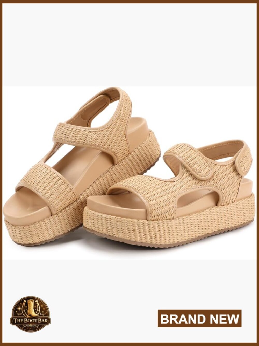 Raffia Platform Sandals Womens Espadrille Chunky Flatform Open Toe Slingback